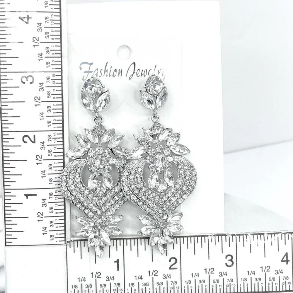 BACK IN STOCK Stunning 3.5" Crystal Chandelier Earrings - Picture 8 of 9